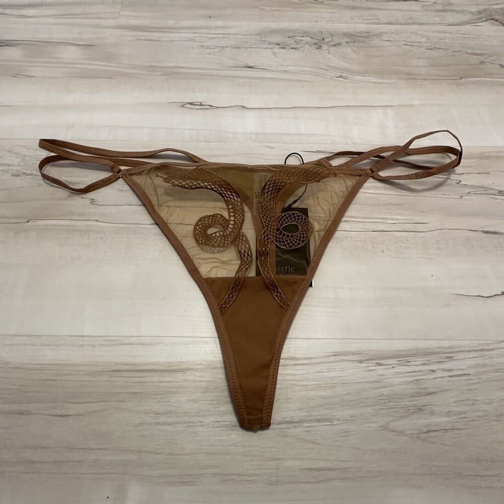 Thistle and Spire Panties 3X Medusa Sheer Thong Snakes Cobra Gold Revolve NWT - Picture 2 of 6
